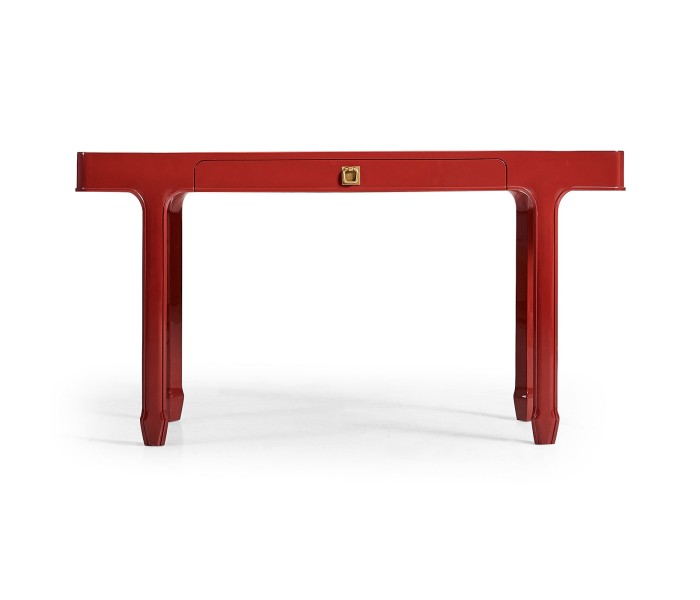 Rectangular Desk (140) - RED BRICK LEATHER 031-01-00210 - socket