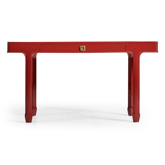 Rectangular Desk (140) - RED BRICK LEATHER 031-01-00210 - socket