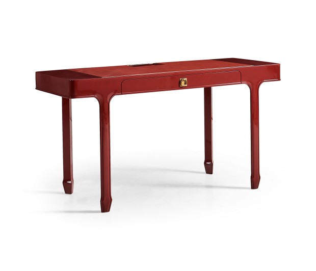 Rectangular Desk (140) - RED BRICK LEATHER 031-01-00210 - socket