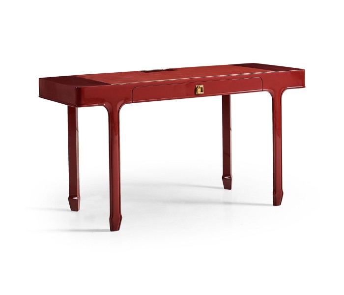 Rectangular Desk (140) - RED BRICK LEATHER 031-01-00210 - socket