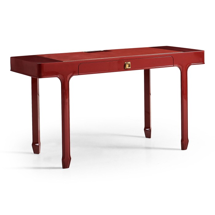 Rectangular Desk (140) - RED BRICK LEATHER 031-01-00210 - socket