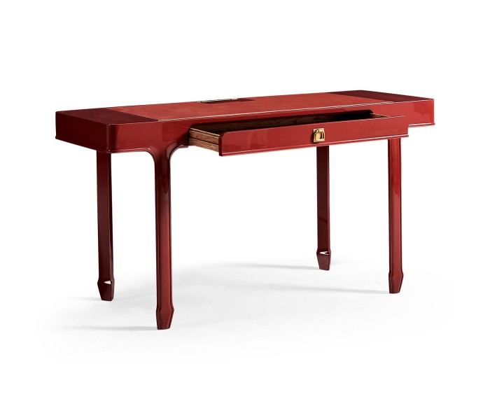 Rectangular Desk (140) - RED BRICK LEATHER 031-01-00210 - socket