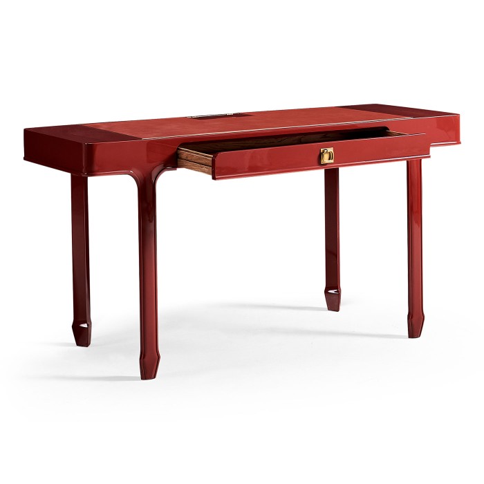 Rectangular Desk (140) - RED BRICK LEATHER 031-01-00210 - socket