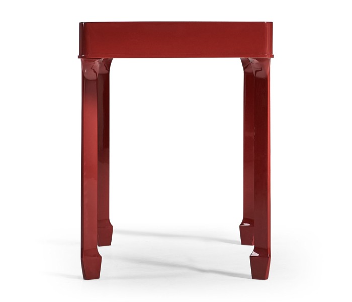 Rectangular Desk (120) - RED BRICK LEATHER - socket