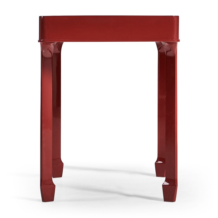Rectangular Desk (120) - RED BRICK LEATHER - socket