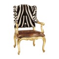 Conservatory Chair -  Serengeti Chocolate Zebra & Cuero Croc British Tan