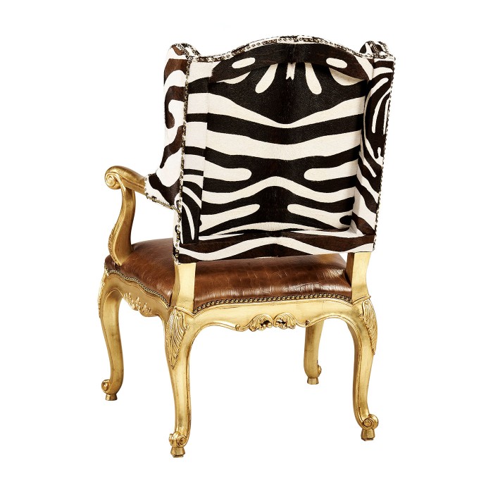 Conservatory Chair -  Serengeti Chocolate Zebra & Cuero Croc British Tan