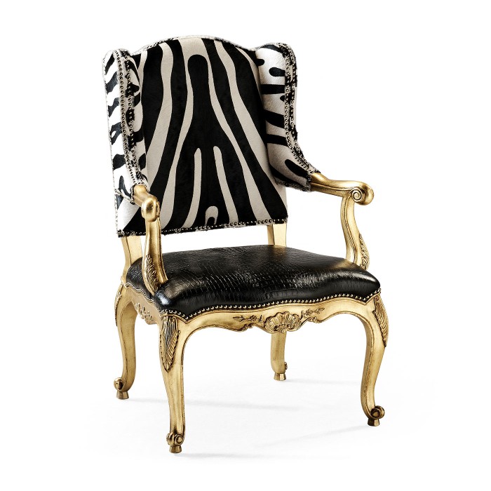 Conservatory Chair -  Serengeti Black and White Zebra & Sophistigator color blac