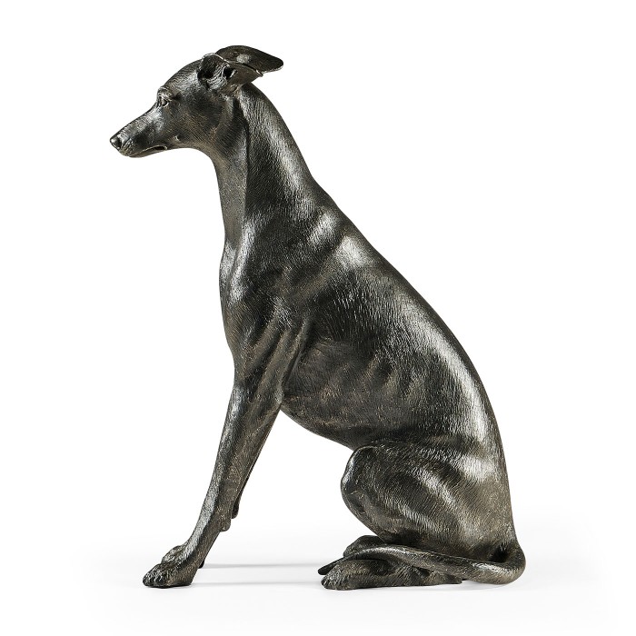 Whippet sitting no collars