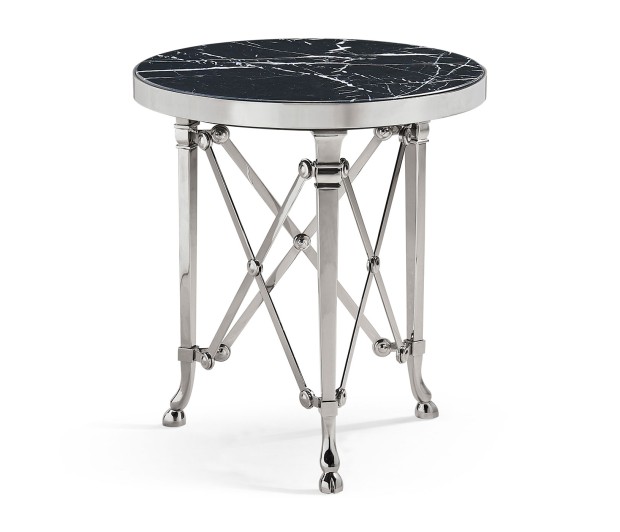 Gueridon accent table Nero Marquinia top