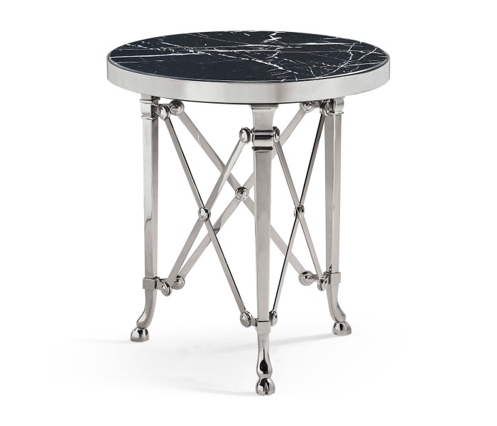 Gueridon accent table Nero Marquinia top