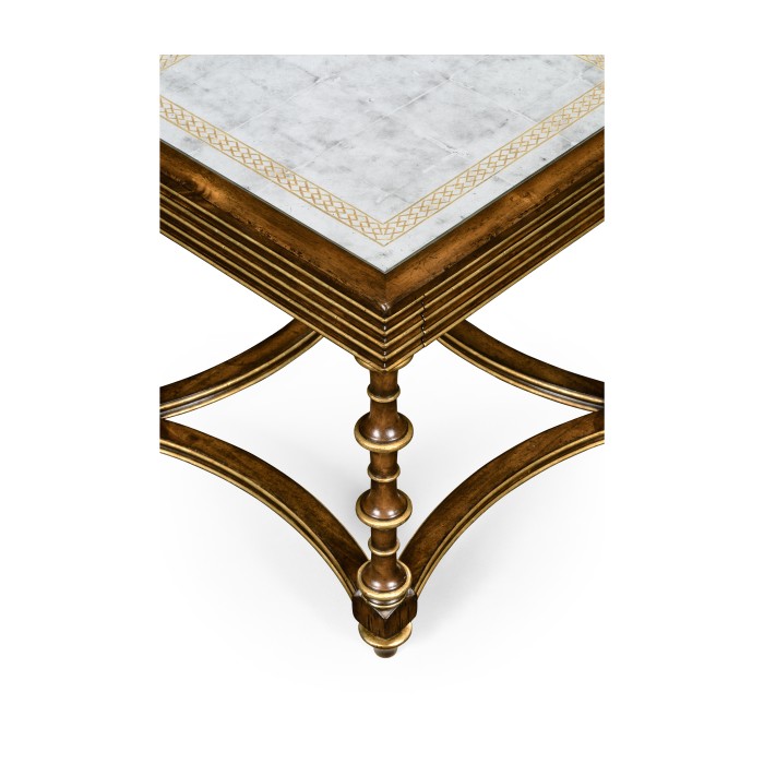 Walnut and Églomisé Side Table