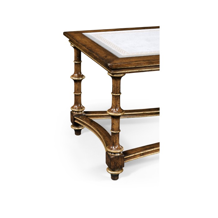 Walnut and Églomisé Rectangluar Coffee Table