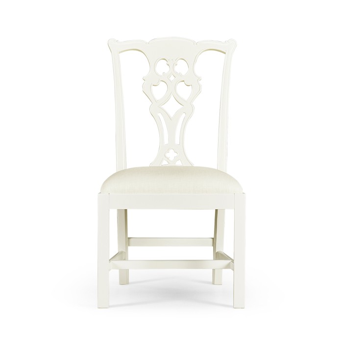 Spark Chippendale White Side Chair
