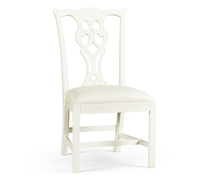 Spark Chippendale White Side Chair