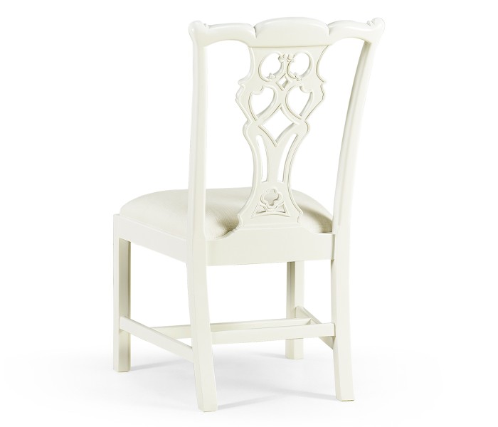 Spark Chippendale White Side Chair