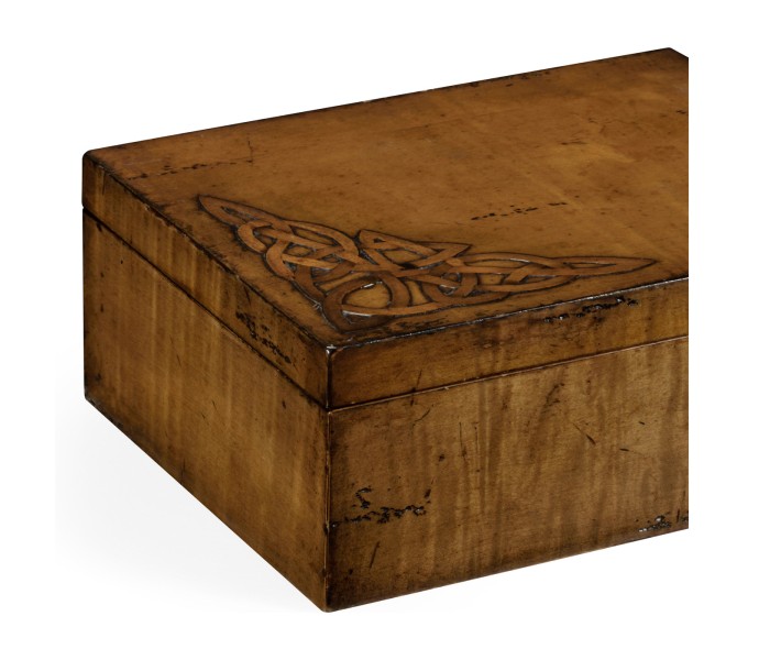 Raised Celtic Veneer Rectangular Box