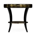 Dark Bronze Round Side Table with Drawer