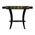Dark Bronze Round Side Table with Drawer