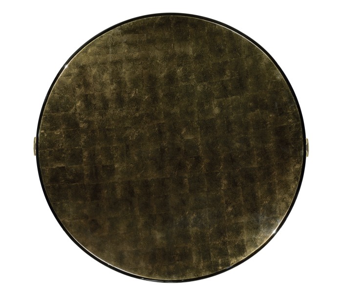 Dark Bronze Round Side Table with Drawer