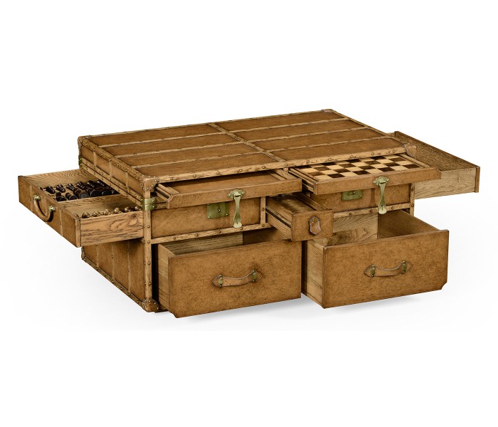Travel Trunk Style Coffee Games Table