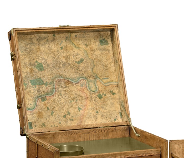 Travel Trunk Style Wine and Cocktail Cabinet