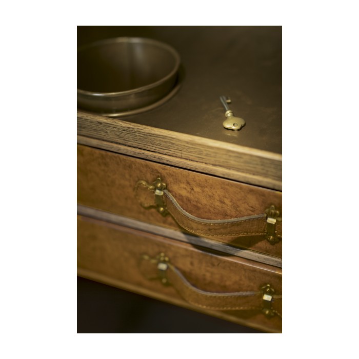 Travel Trunk Style Wine and Cocktail Cabinet