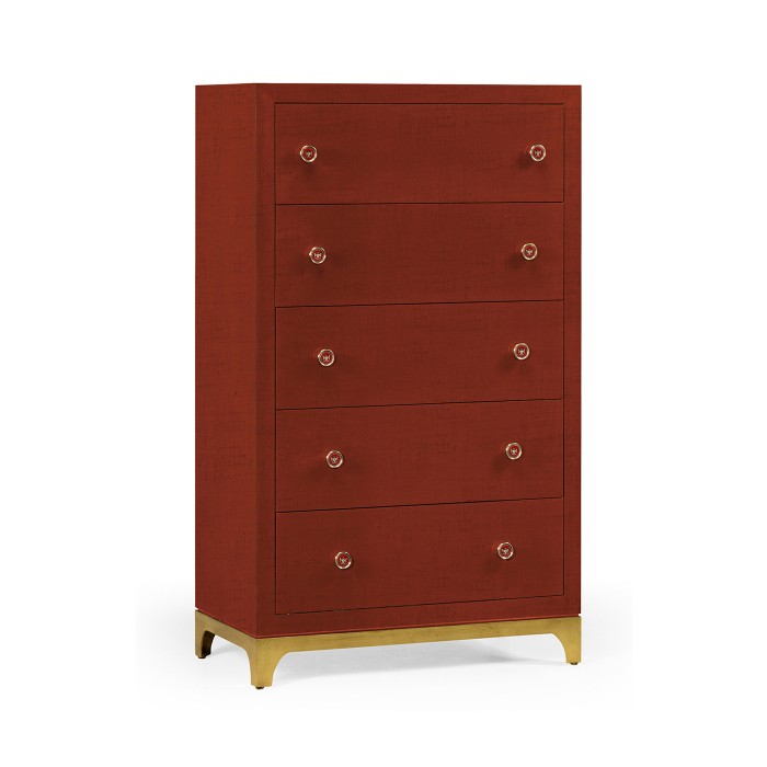 Tall chest with blazer buttons (Lipstick/Gold)
