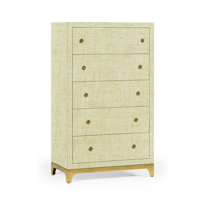 Tall chest with blazer buttons (Camomile/Gold)
