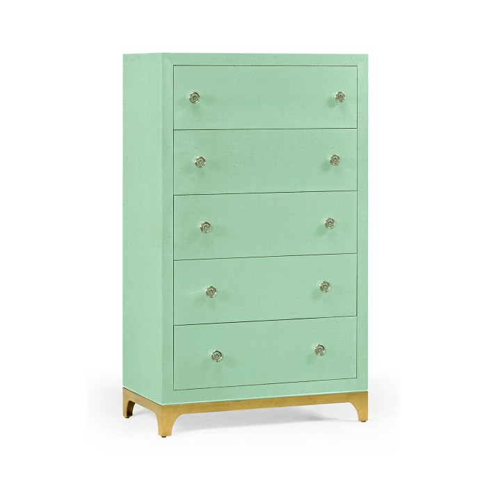 Tall chest with blazer buttons (Robin's Egg/Gold)