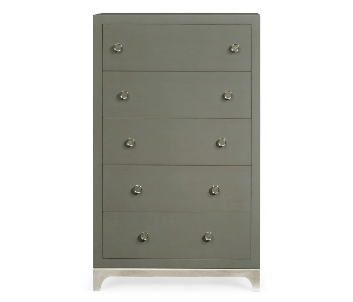 Tall chest with blazer buttons (Slate/Silver)