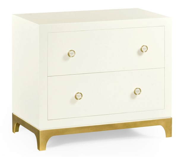 Blanc & Gold Low Chest
