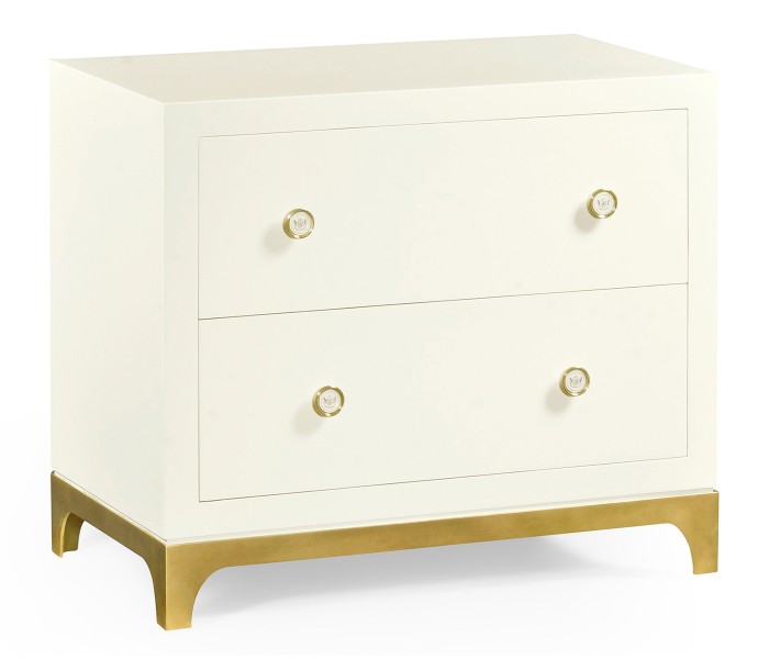 Blanc & Gold Low Chest