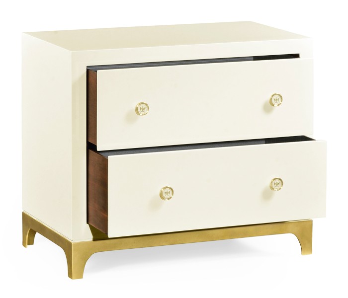 Blanc & Gold Low Chest