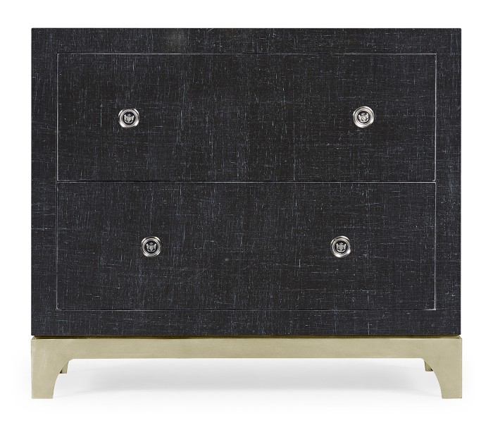 Charcoal & Silver Low Chest