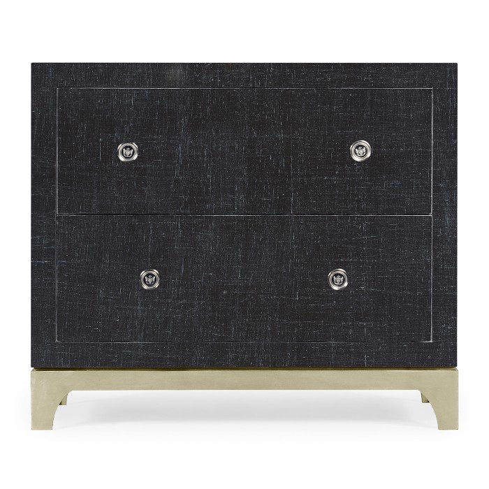 Charcoal & Silver Low Chest