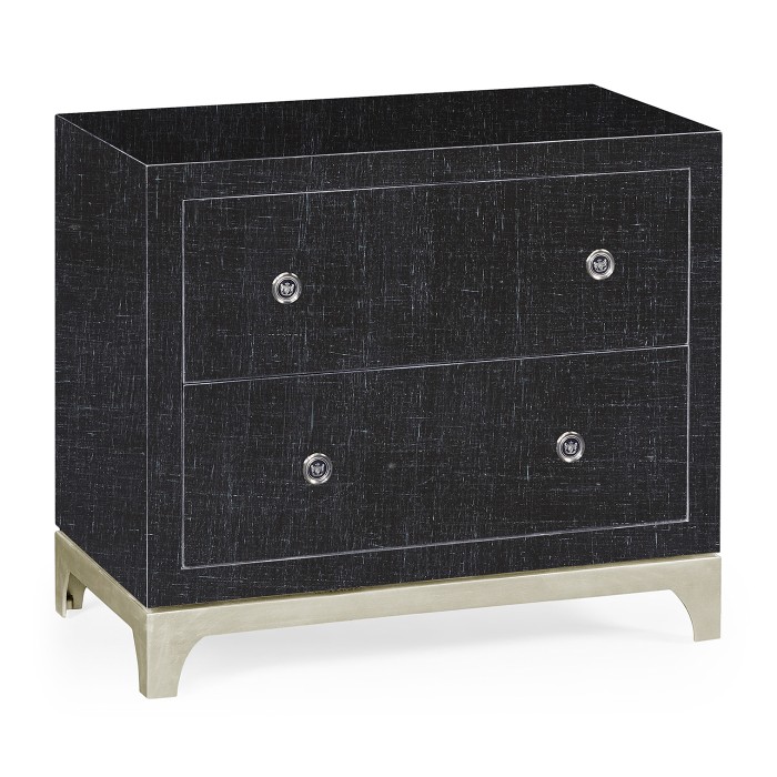 Charcoal & Silver Low Chest