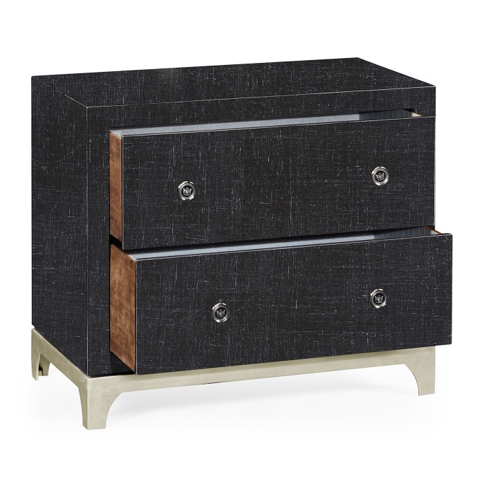 Charcoal & Silver Low Chest