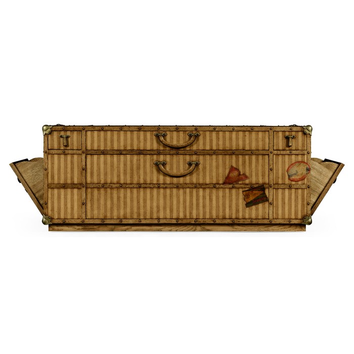 Travel Trunk Style Coffee Table with Storage