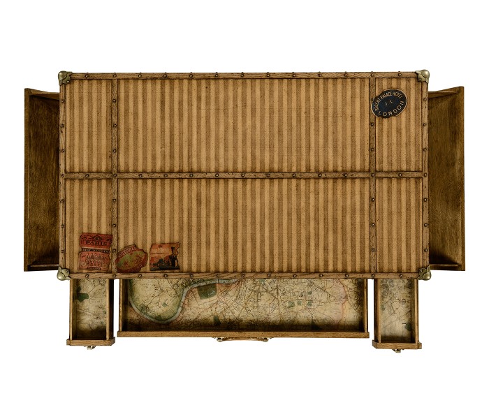 Travel Trunk Style Coffee Table with Storage