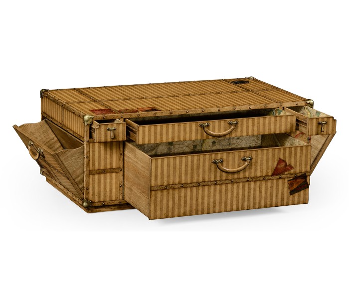 Travel Trunk Style Coffee Table with Storage