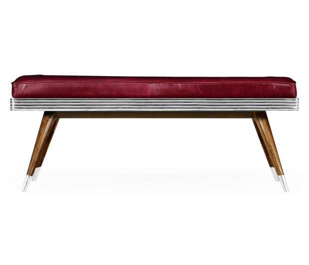 50's Americana Leather Bench