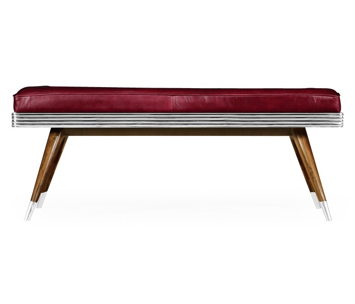 50's Americana Leather Bench
