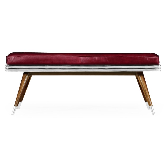 50's Americana Leather Bench
