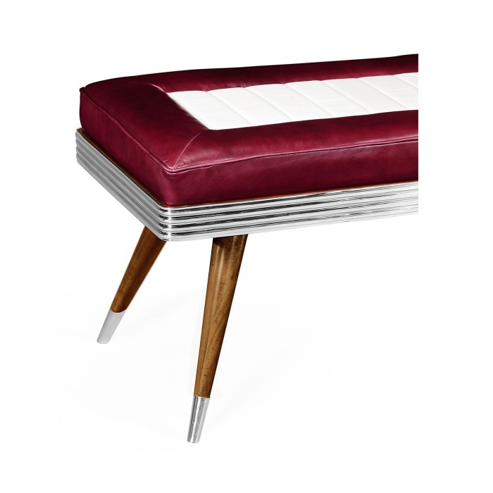 50's Americana Leather Bench