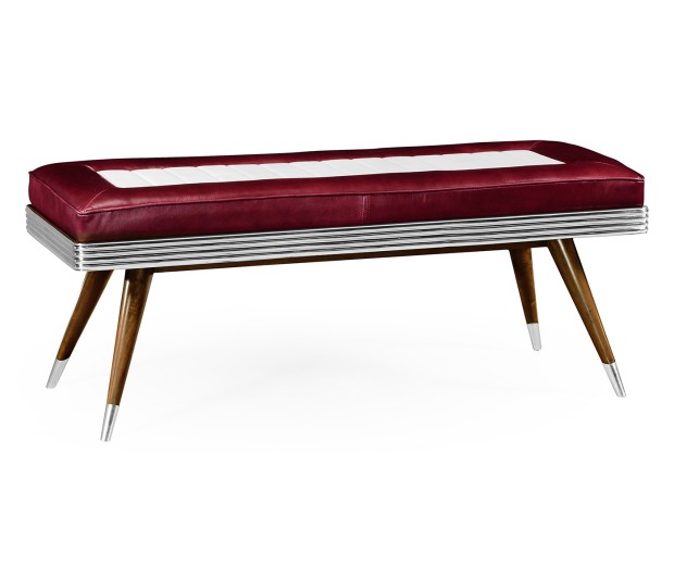 50's Americana Leather Bench