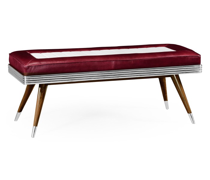 50's Americana Leather Bench