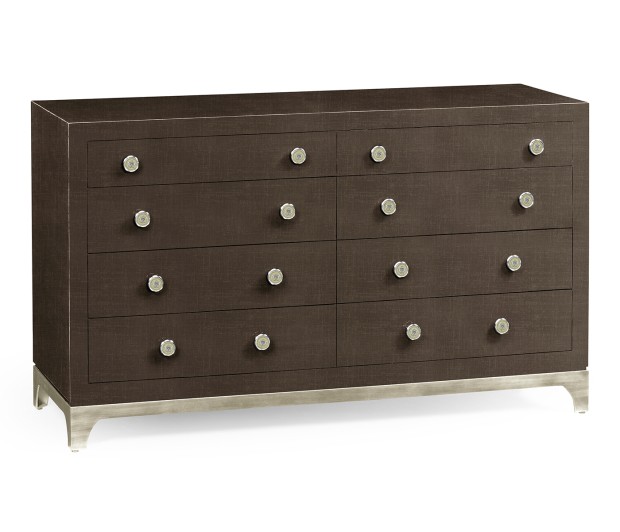 Coffee & Silver Double Low Chest