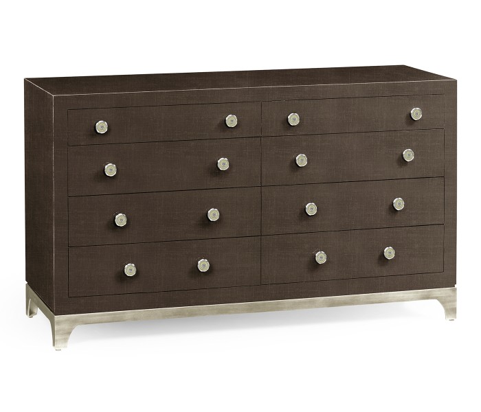 Coffee & Silver Double Low Chest