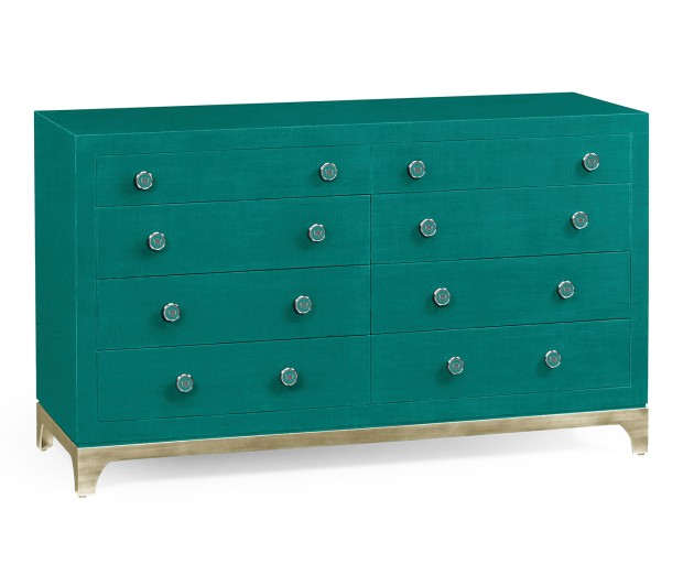 Peacock & Silver Double Low Chest